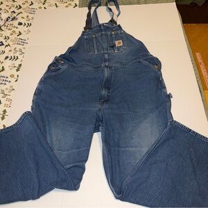 Carhartt Blue Denim Men's Relaxed Carpenter Overalls